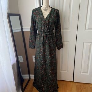 Green Leopard Print Dress